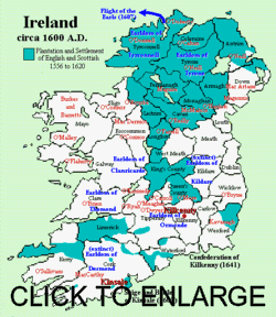Map of Ireland 1600
